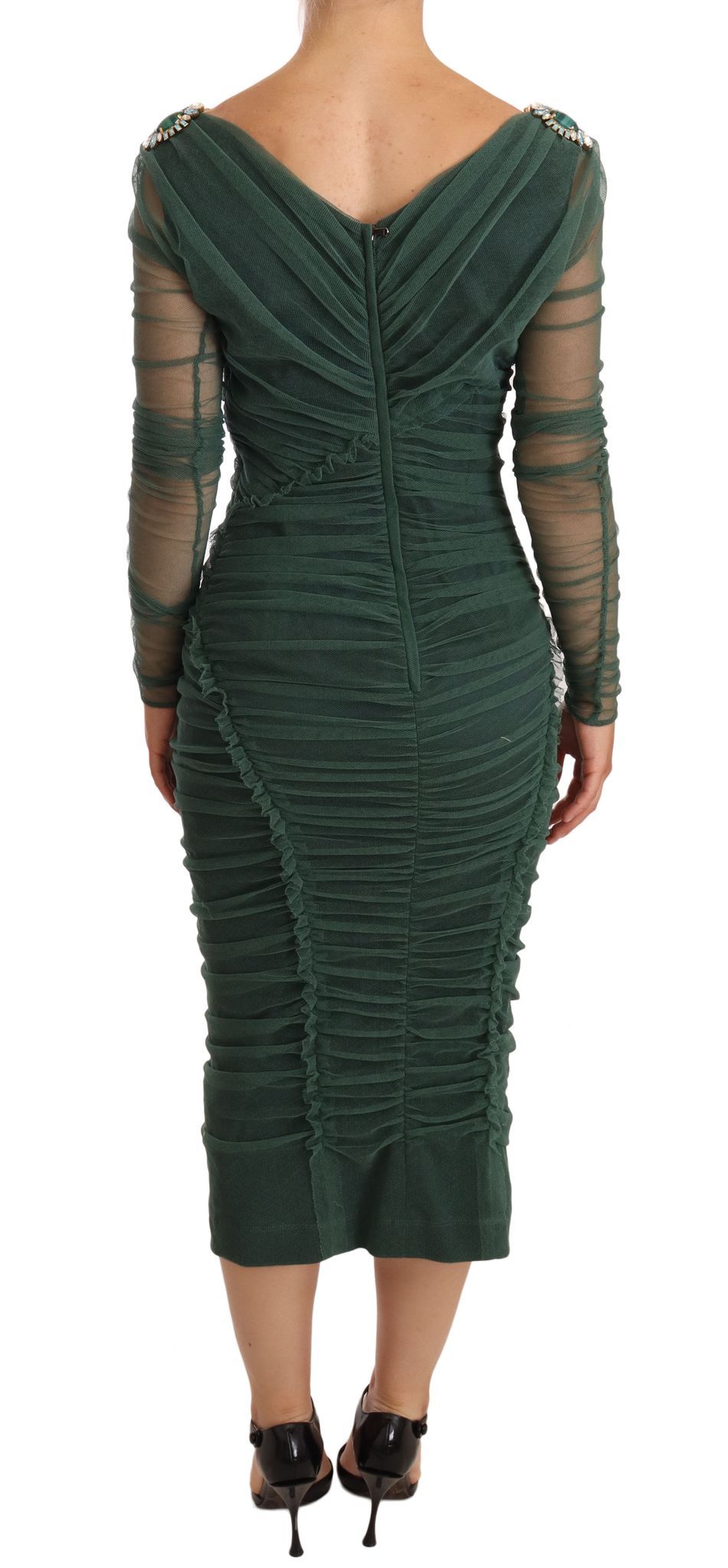 Emerald Elegance Bodycon Midi Dress