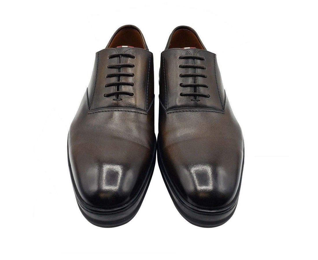 Medium Brown Shaded Leather Lace Up Dress Shoes