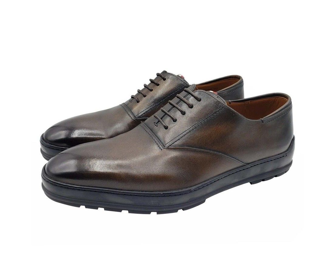 Medium Brown Shaded Leather Lace Up Dress Shoes