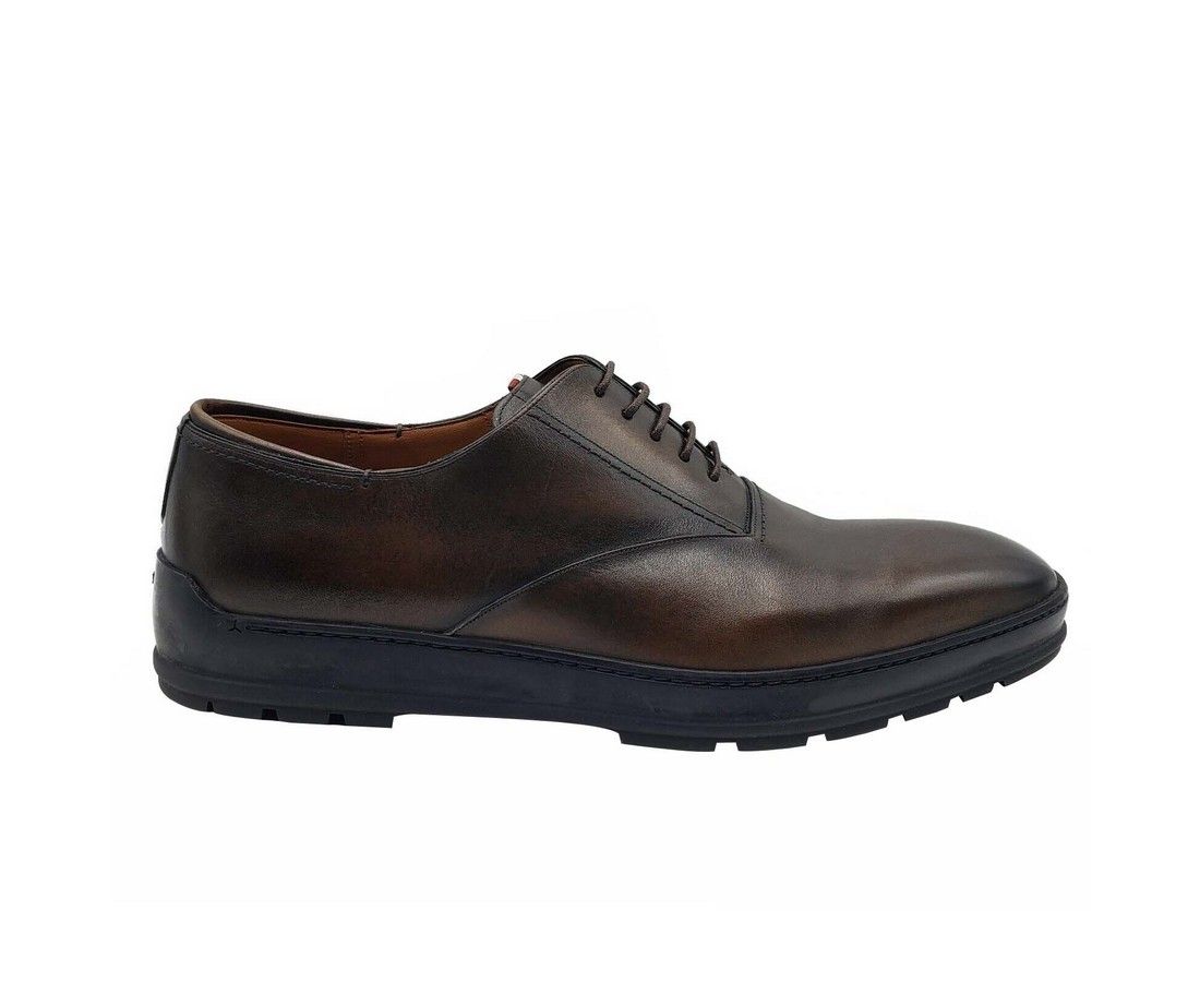 Medium Brown Shaded Leather Lace Up Dress Shoes