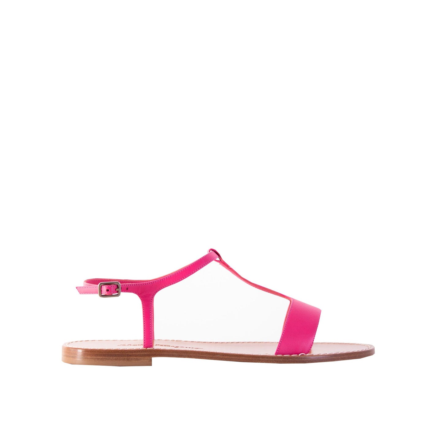 Chic Fuchsia Leather Sandals