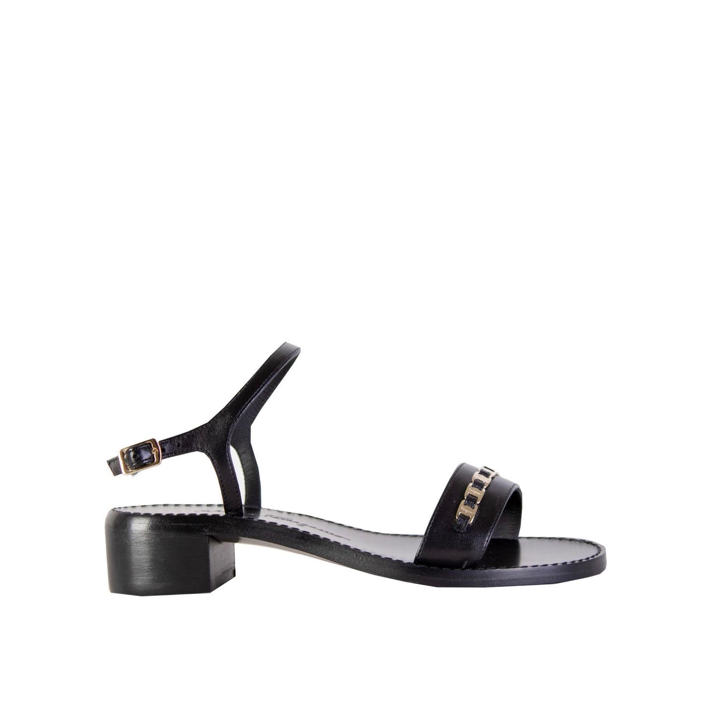 Elegant Black Leather Sandals - Timeless Elegance