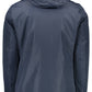 Elegant Hooded Blue Jacket with Removable Fur