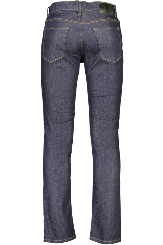 Sleek Blue Cotton Denim Jeans