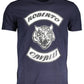 Sleek Blue Printed Tee with Logo