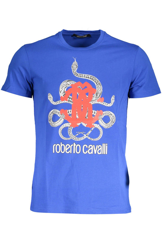 Sleek Blue Printed Logo Tee