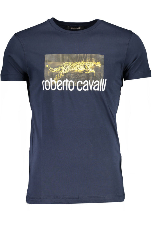Chic Blue Printed Crew Neck Tee