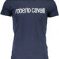 Elegant Crew Neck Printed Tee - Summer Blue