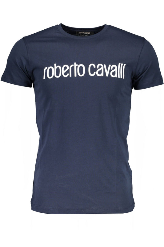 Elegant Crew Neck Printed Tee - Summer Blue