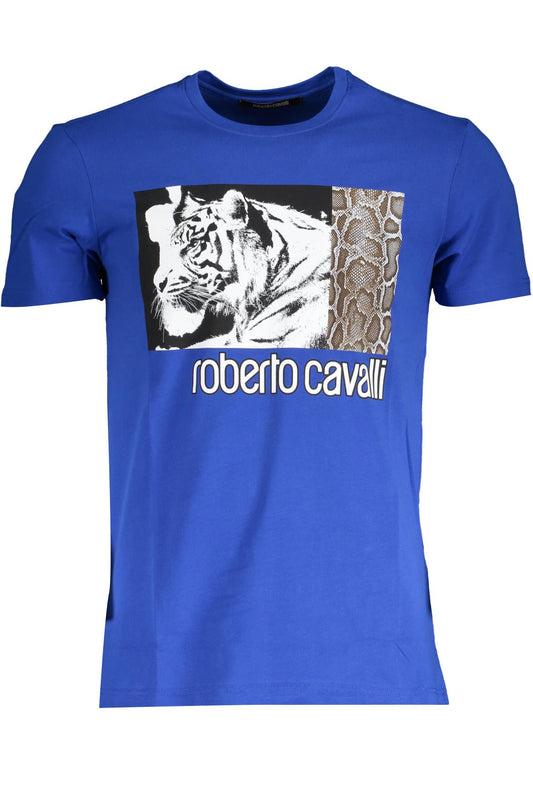 Elegant Blue Printed Logo Tee