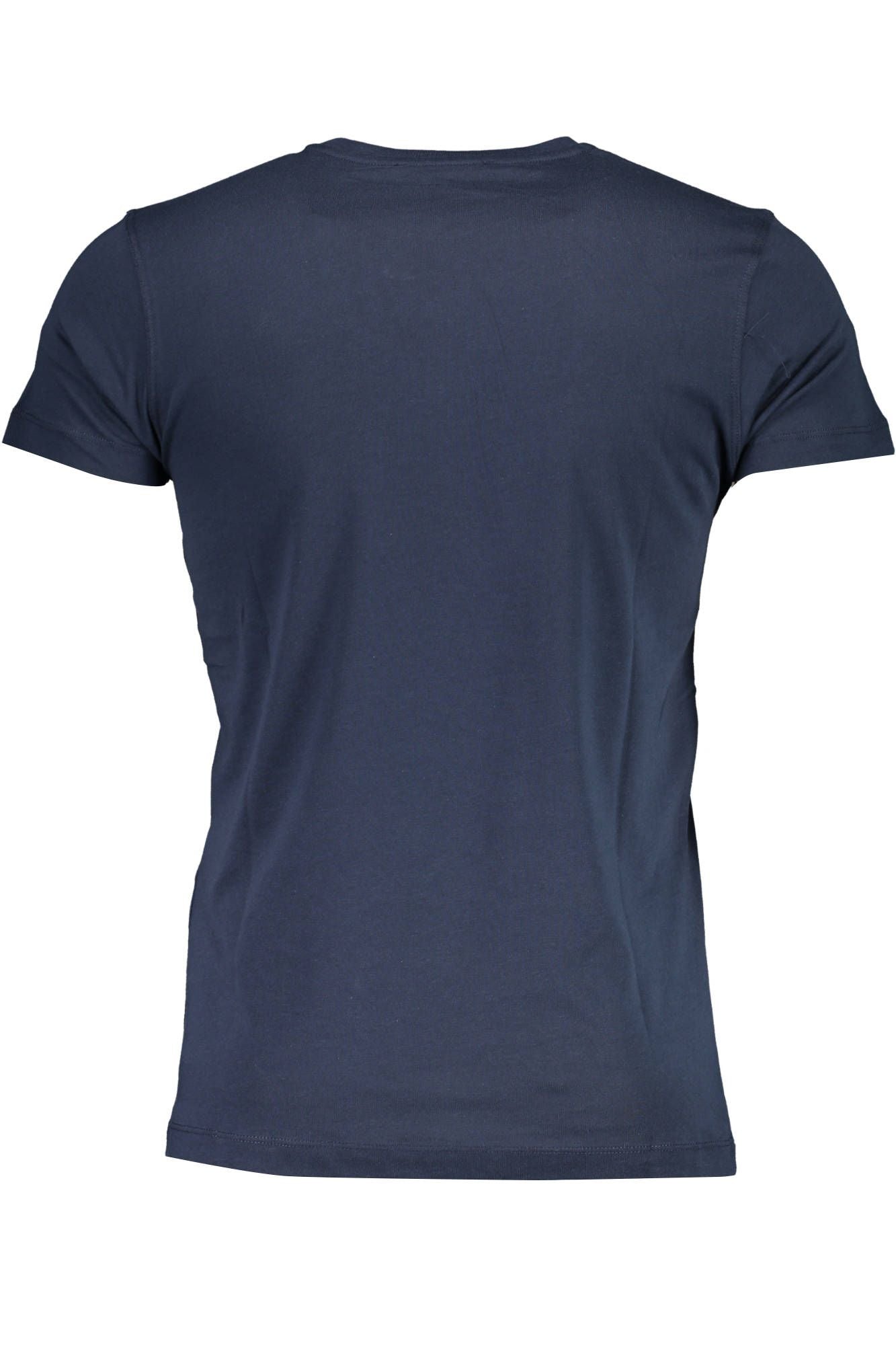 Sophisticated Blue Crew Neck Tee with Signature Print