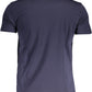 Sleek Blue Printed Round Neck Tee