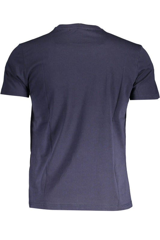Sleek Blue Printed Round Neck Tee