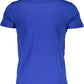 Sleek Blue Cotton Crew Neck T-Shirt