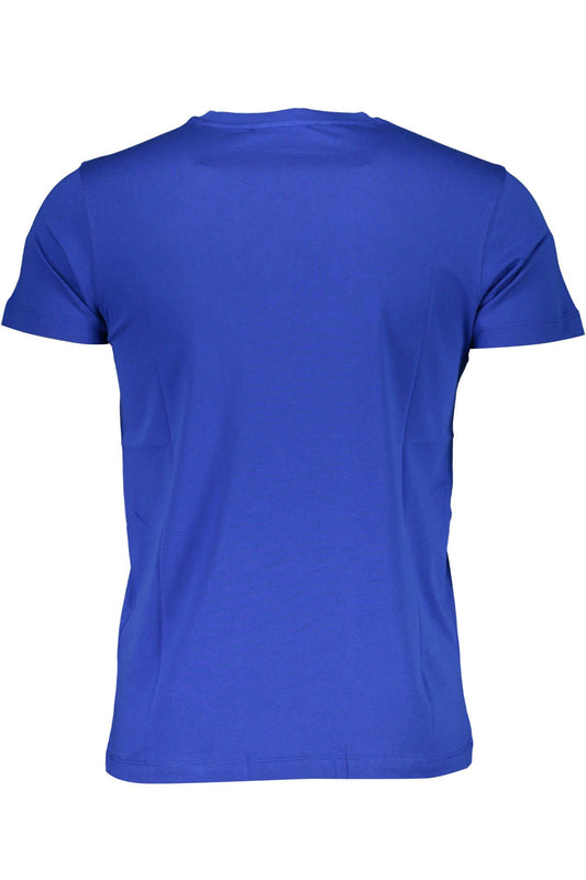 Sleek Blue Cotton Crew Neck T-Shirt