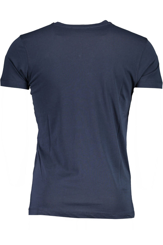 Chic Blue Printed Crew Neck Tee