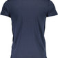 Elegant Crew Neck Printed Tee - Summer Blue