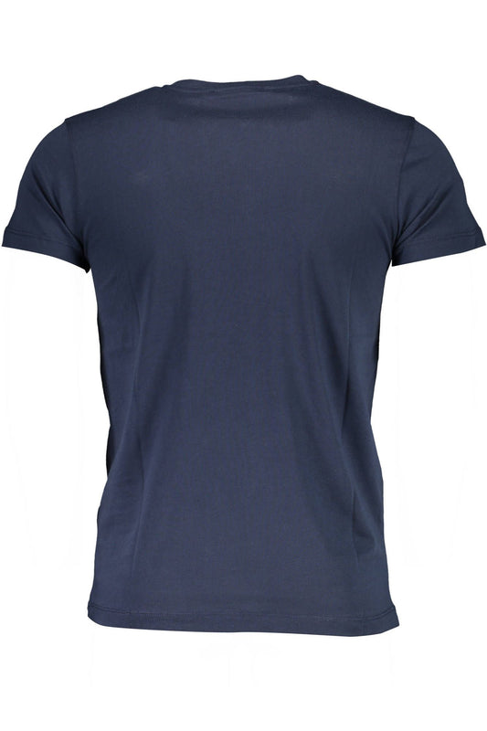 Elegant Crew Neck Printed Tee - Summer Blue