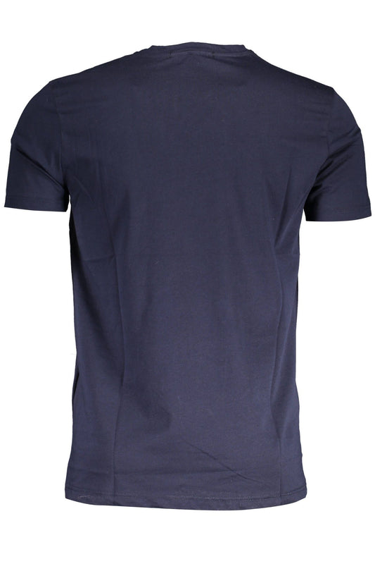 Sleek Blue Printed Tee with Logo