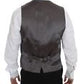 Gray Striped Wool Dress Vest Gilet