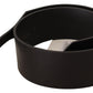 Black Leather Silver Round Buckle Belt