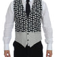 Blue Polka Dot Dress Vest Gilet Weste