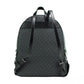 Jaycee Large Black PVC Leather Zip Pocket Backpack Bag Bookbag