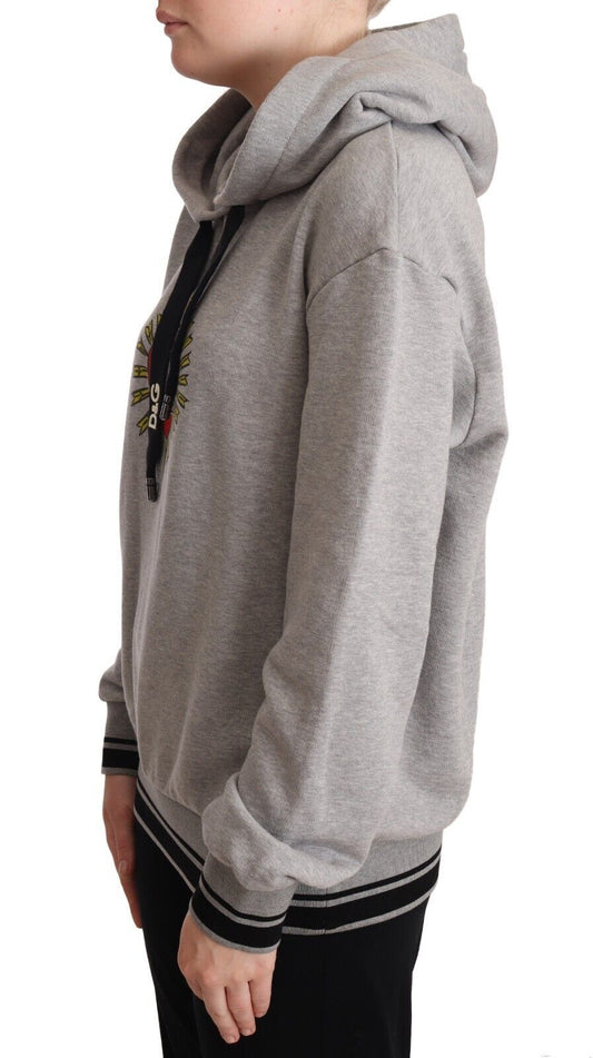 Elegant Gray Sacred Heart Hoodie