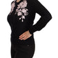 Elegant Floral Embroidery Cashmere Sweater