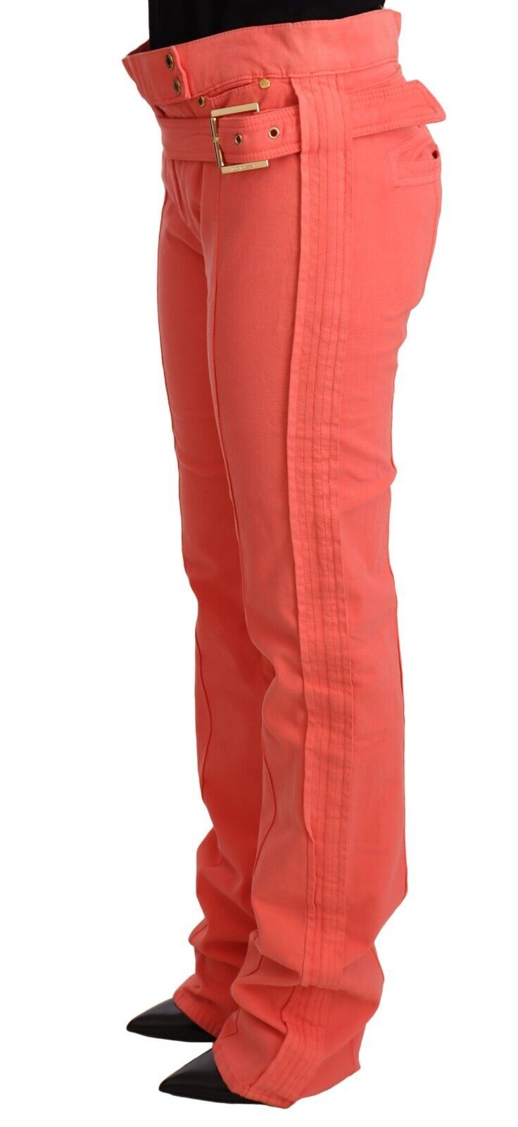 Chic Orange Mid Waist Skinny Jeans