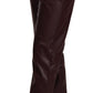 High Waist Skinny Trousers in Dark Brown