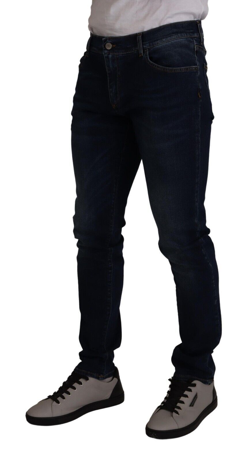 Elegant Slim Fit Dark Blue Skinny Jeans