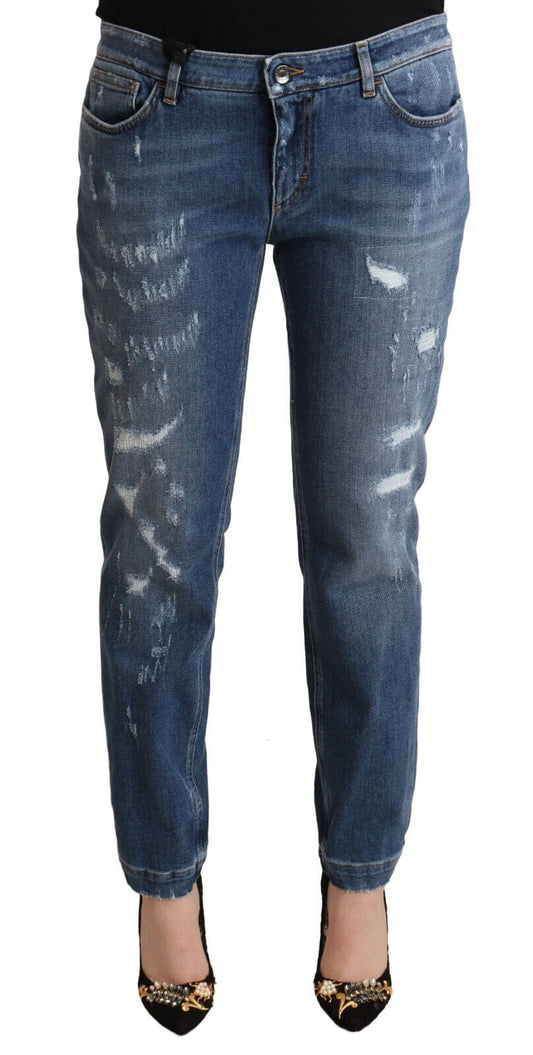 Elegant Distressed Skinny Denim Chic Look