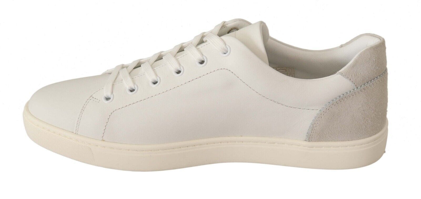 Elegant White Leather Casual Sneakers