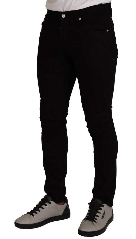 Elegant Slim Fit Black Denim Jeans