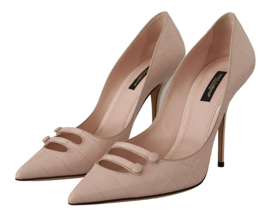 Elegant Light Pink Leather Pumps