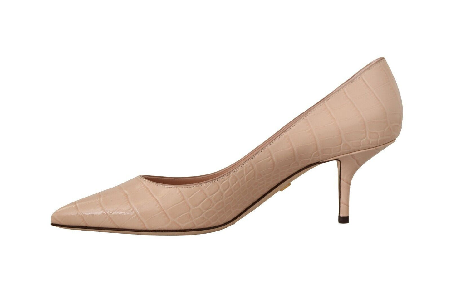 Elegant Nude Mid-Heel Leather Pumps