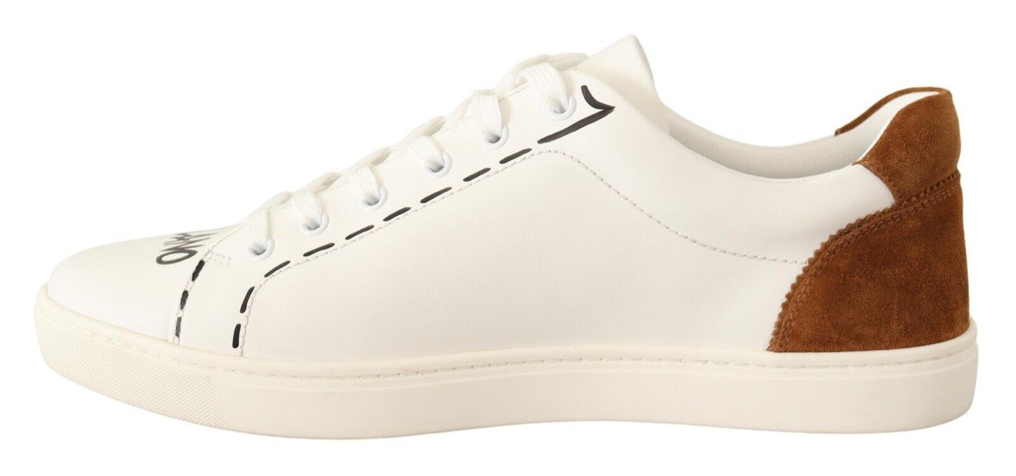 Elegant White Leather Casual Sneakers