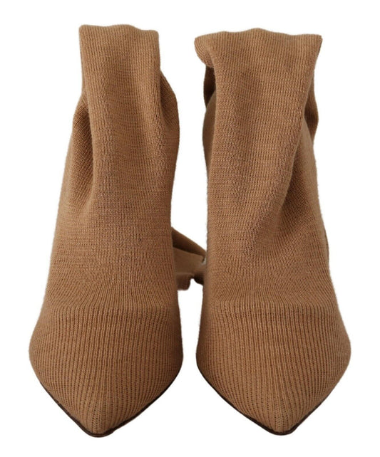 Chic Wool Eelskin Stiletto Booties