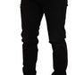 Elegant Slim Fit Black Denim Jeans