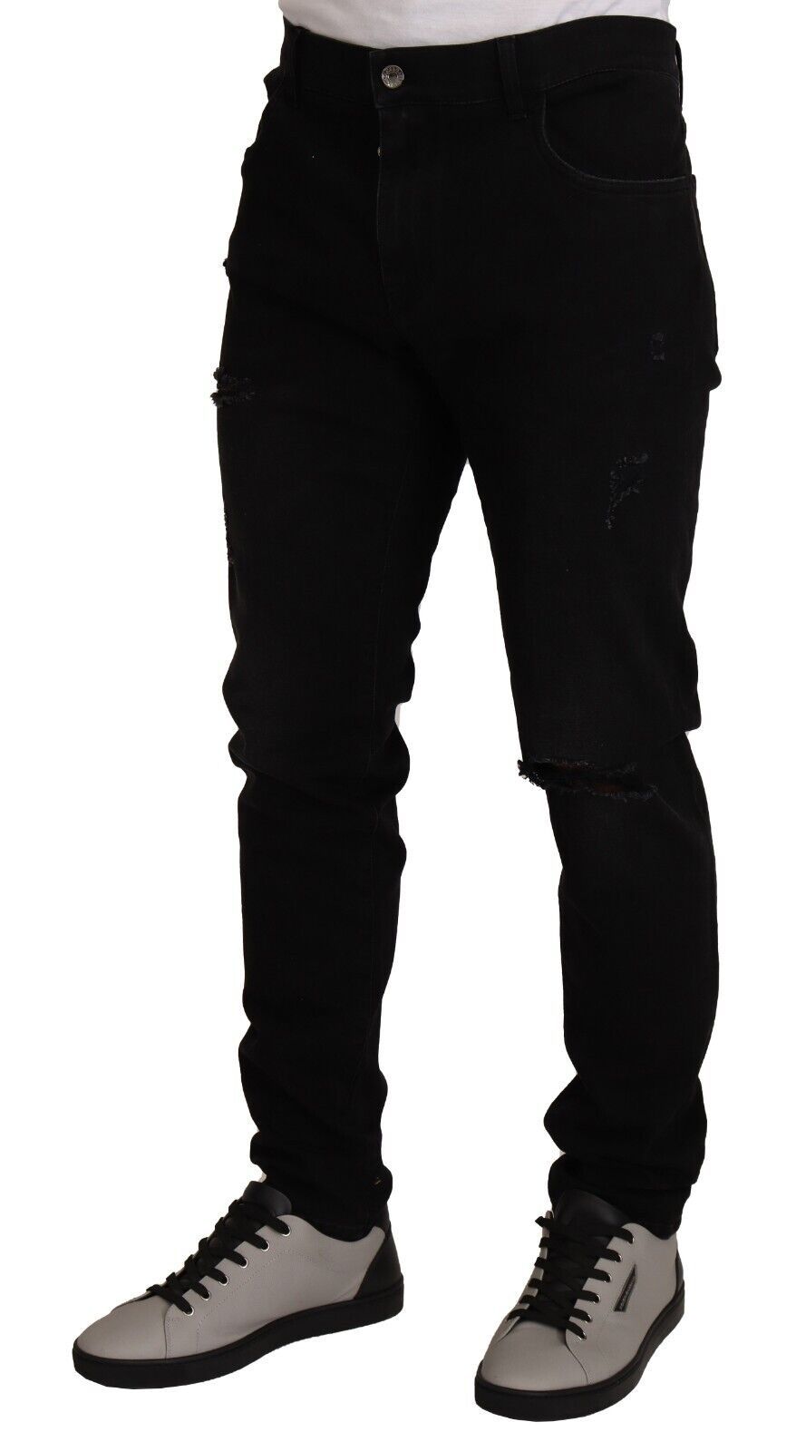 Elegant Slim Fit Black Denim Jeans