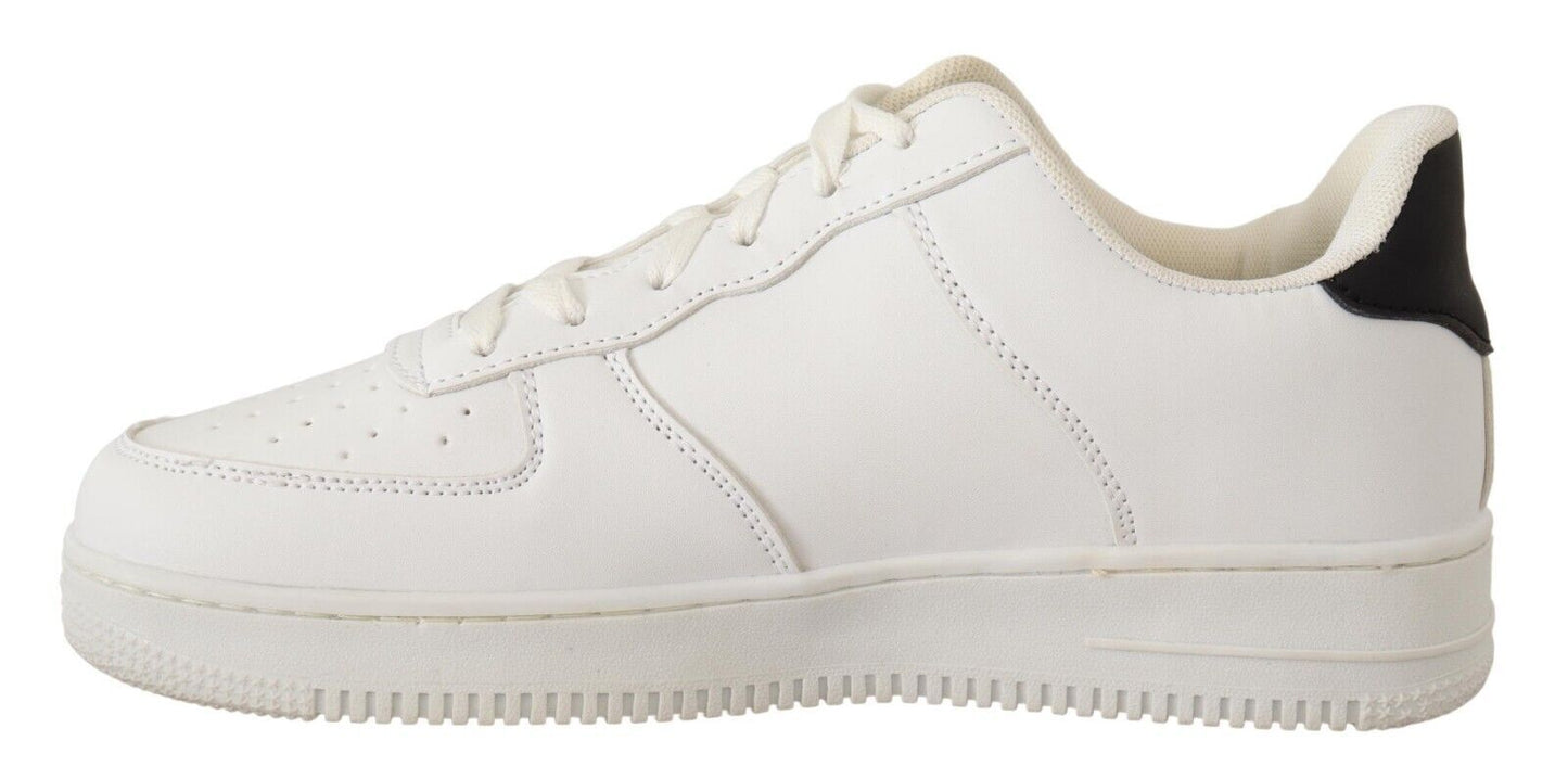 Chic White Leather Low Top Sneakers