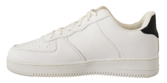 Chic White Leather Low Top Sneakers