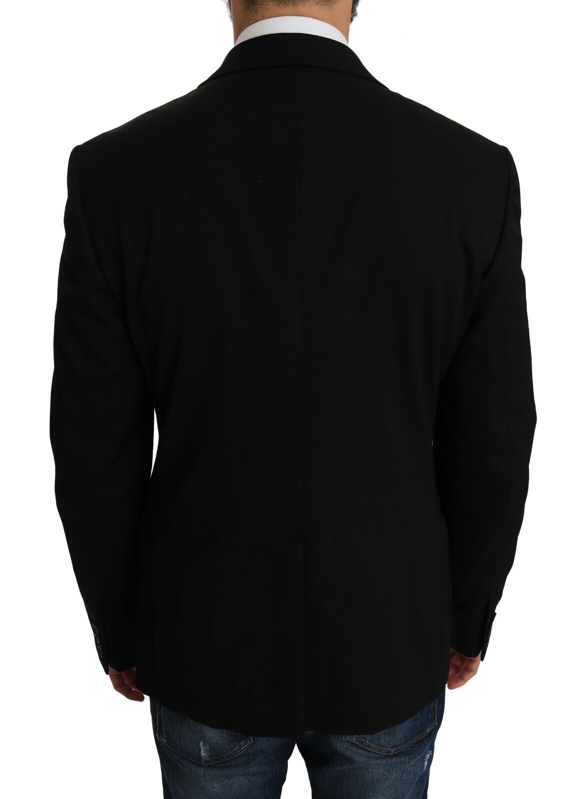 Elegant Slim Fit Black Wool Blazer and Vest Set