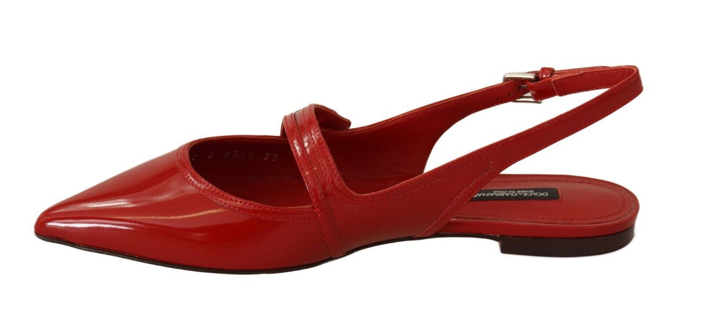 Ravishing Red Patent Leather Slingback Flats