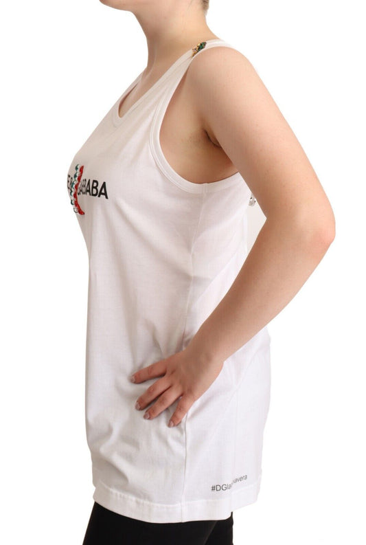 Elegant White Cotton Tank Top