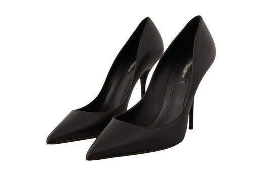 Elegant Black Devotion Leather Pumps