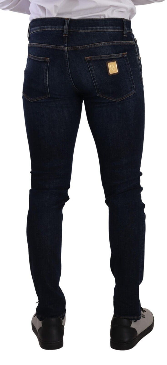 Chic Dark Blue Slim Fit Jeans