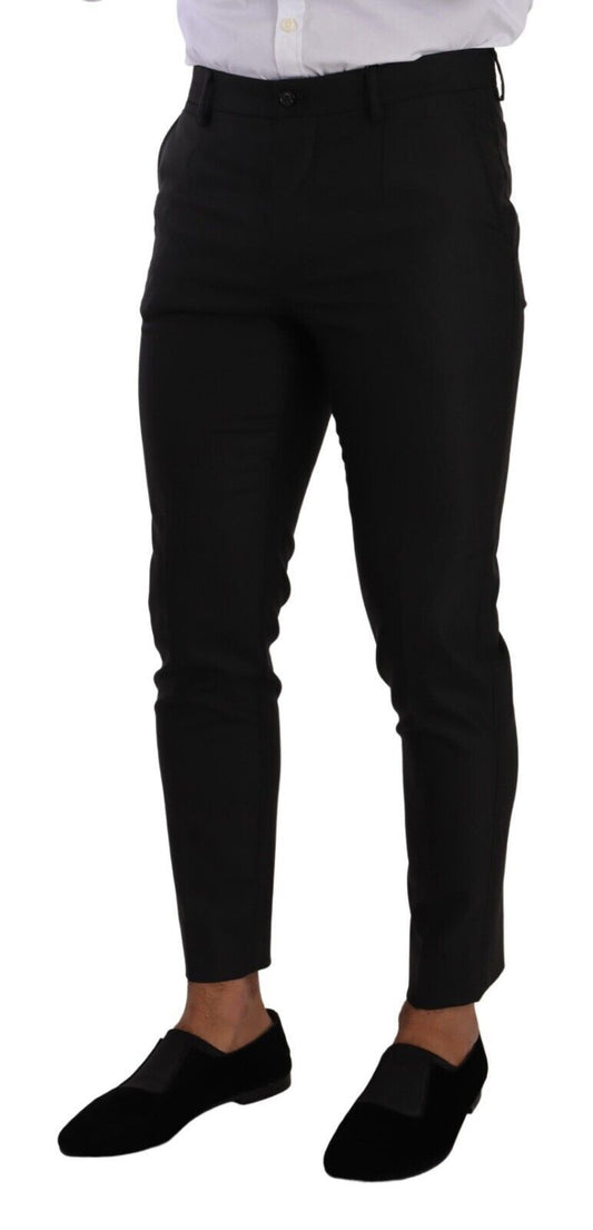 Elegant Slim Fit Wool Dress Trousers