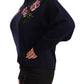 Blue Cashmere Crewneck Pullover Sweater